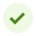 Green check mark in light green circle